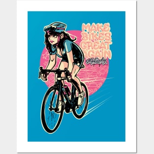 Make Bikes Great Again - Brunette Posters and Art